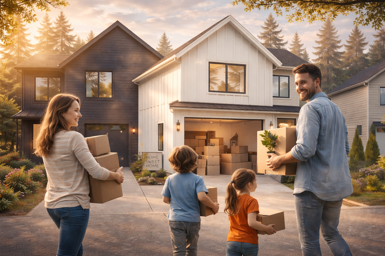 Family moving into a Northwest Indiana home representing workforce housing demand Family moving into a Northwest Indiana home representing workforce housing demand