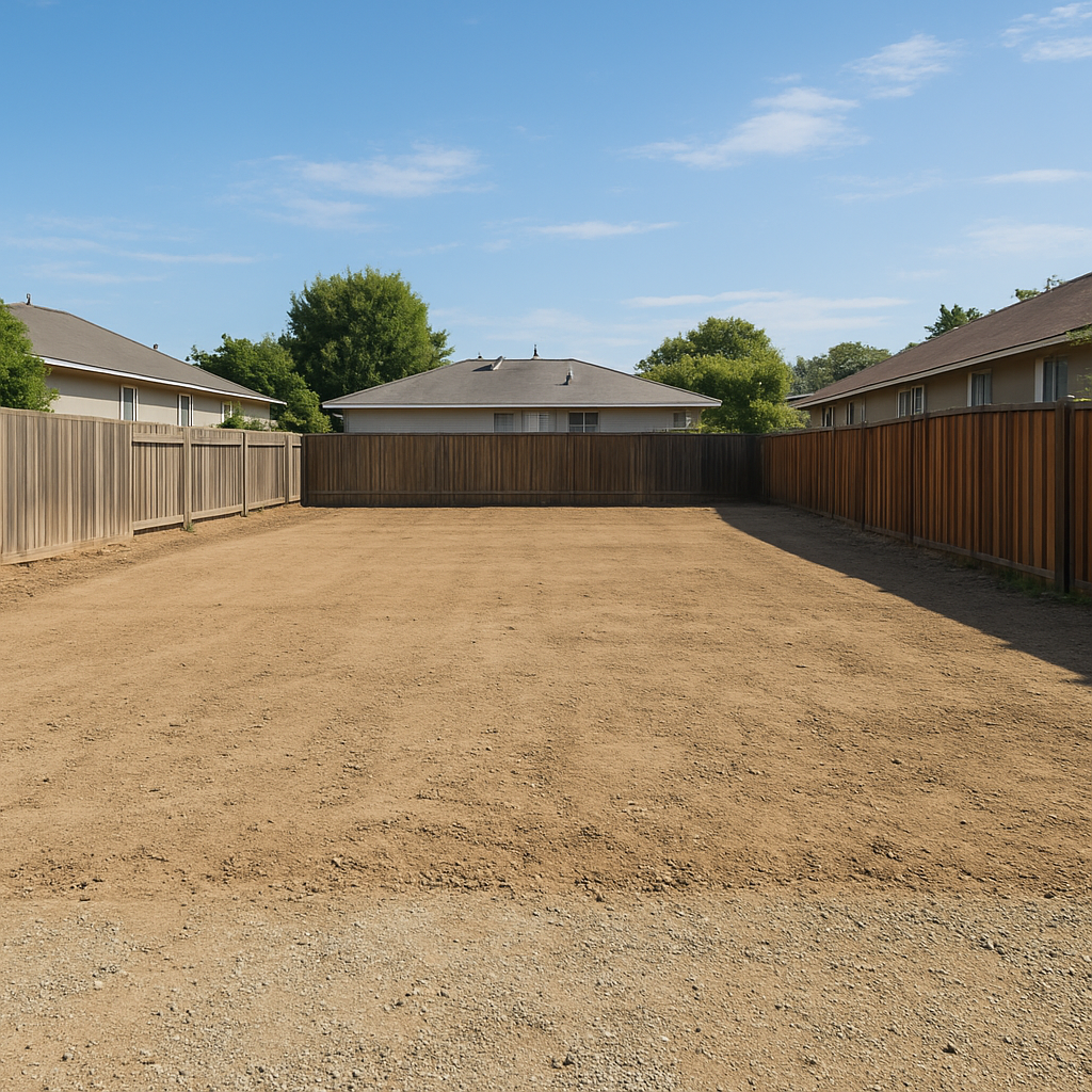 Clean cleared lot after garage demolition and debris removal in the GTA