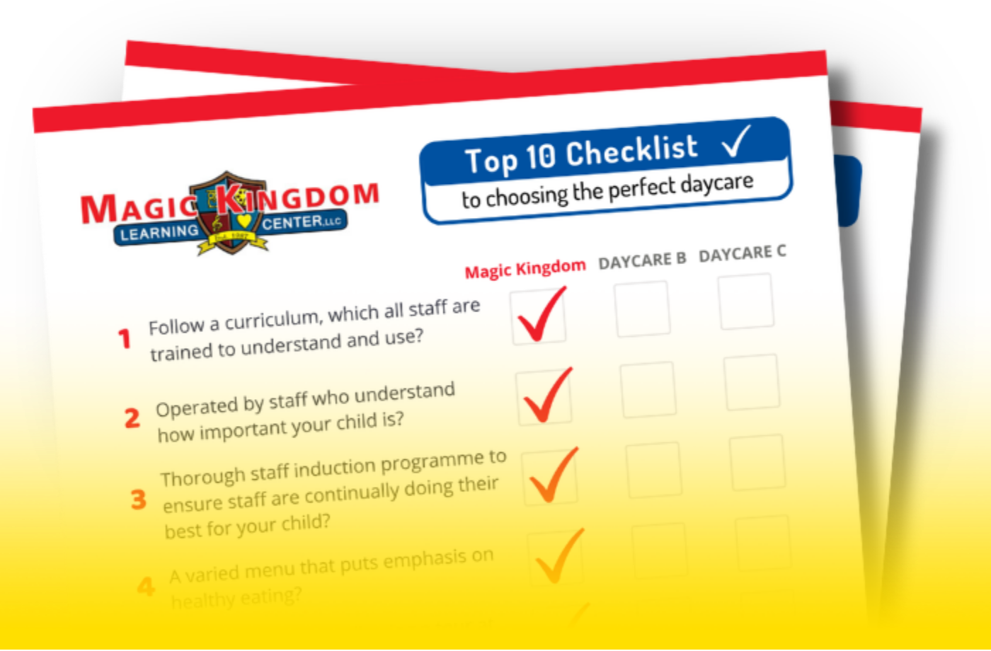 Free Top 10 Checklist from Magic Kingdom