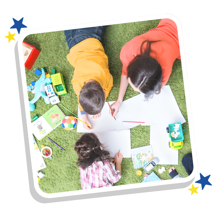 Children engaged in creative learning at Magic Kingdom Learning Center, offering infant, toddler, preschool, pre-kindergarten, and after-school programs