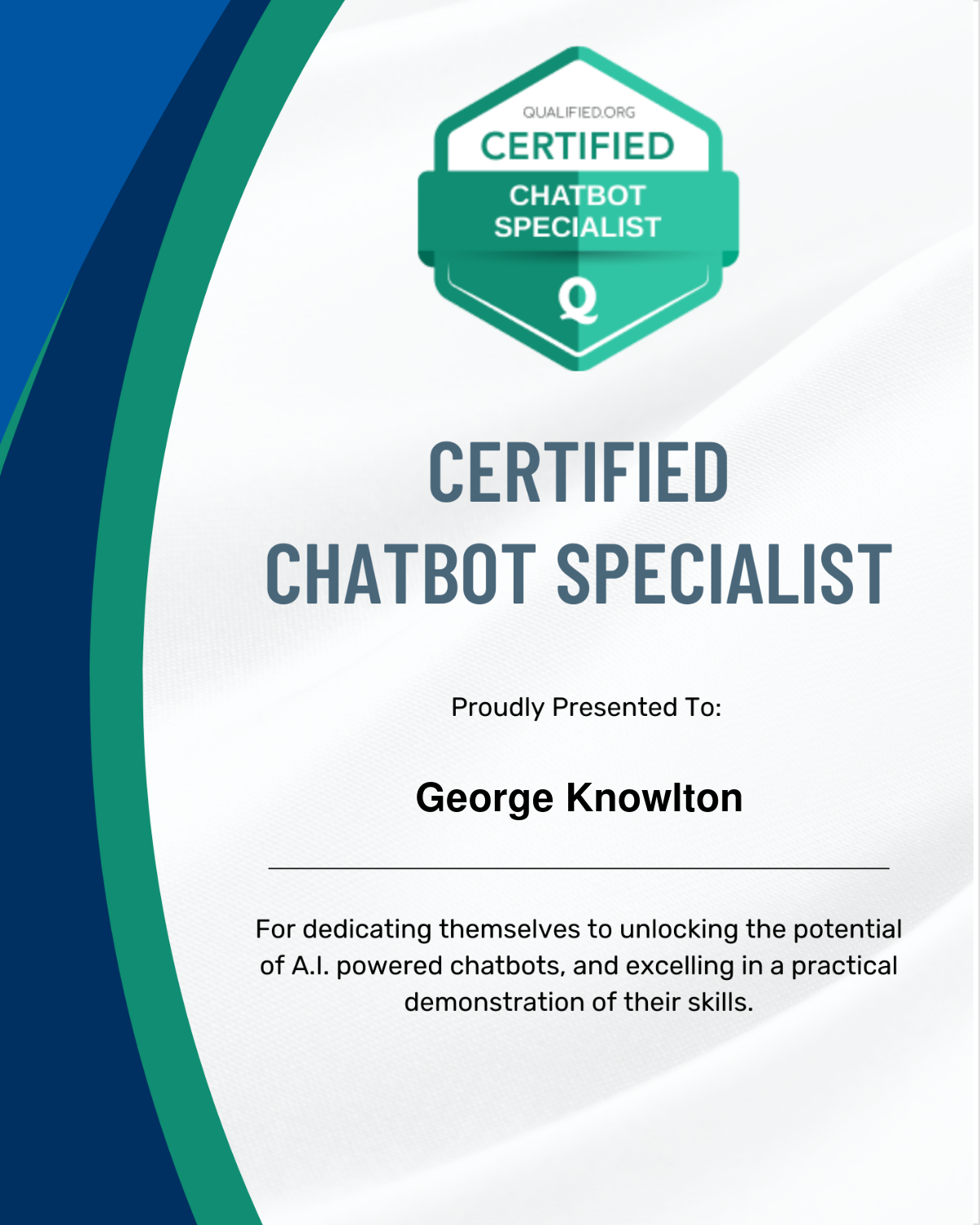 Certified Chatbot Specialist — Qualified.org