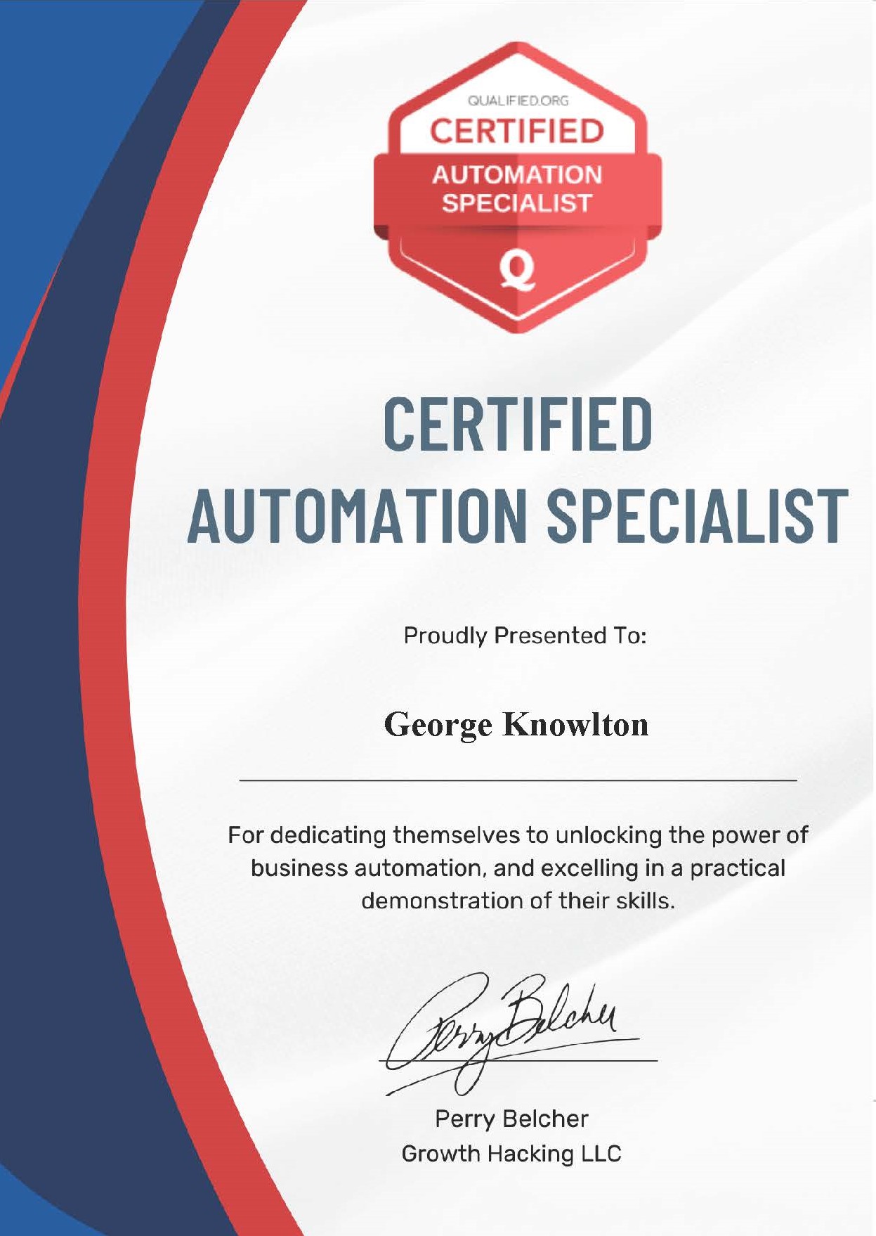 Certified Automation Specialist — Qualified.org