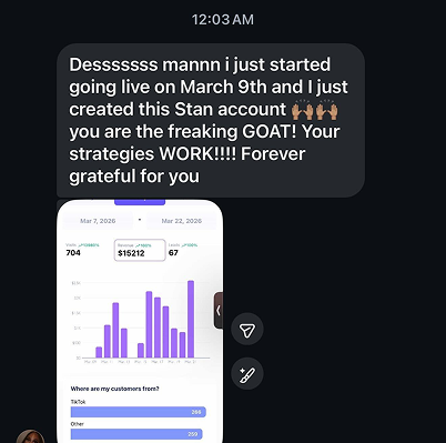 Message testimonial screenshot