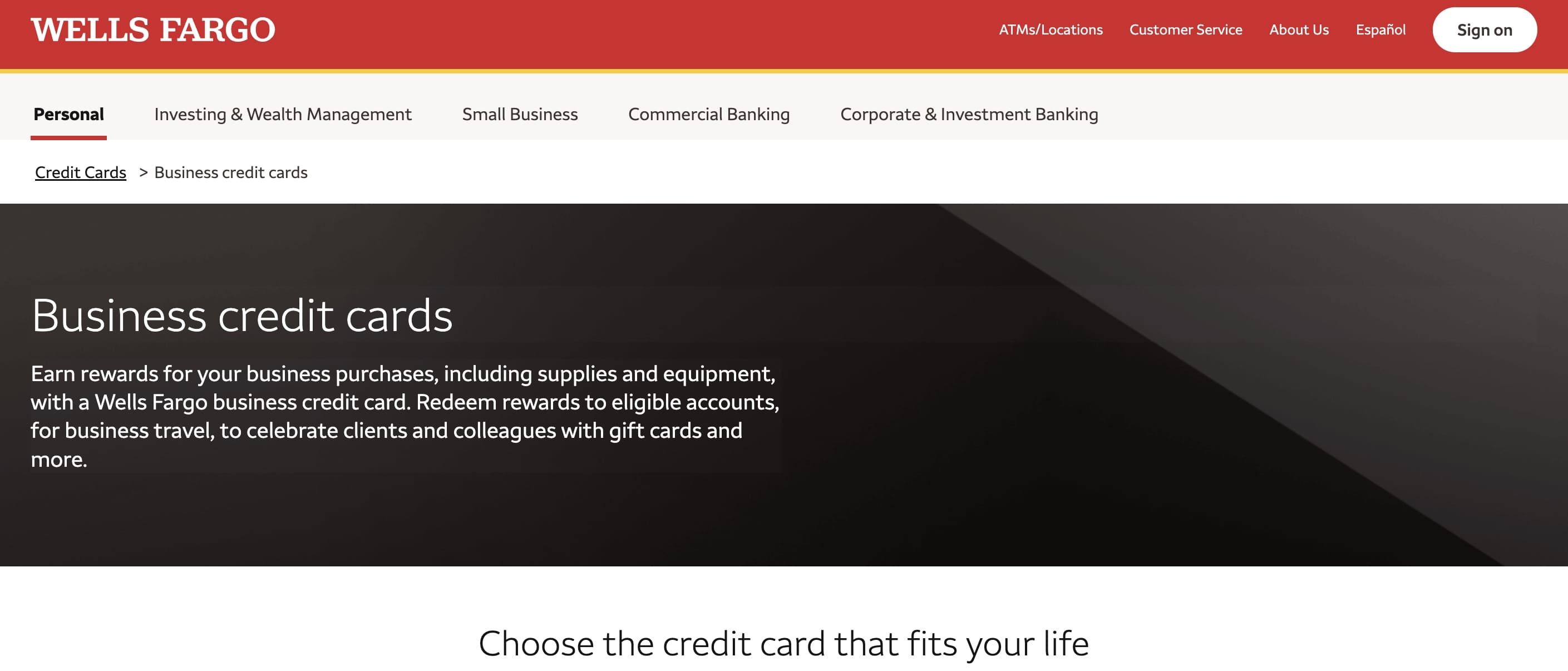 wells fargo secured business credit card