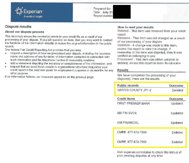 Removing CMRE Financial Services from a Credit Report