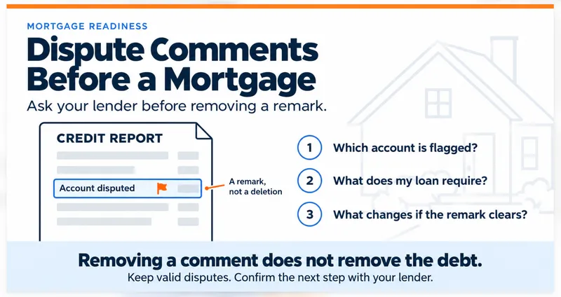 why Removing Dispute Comments Before a Mortgage approval is important