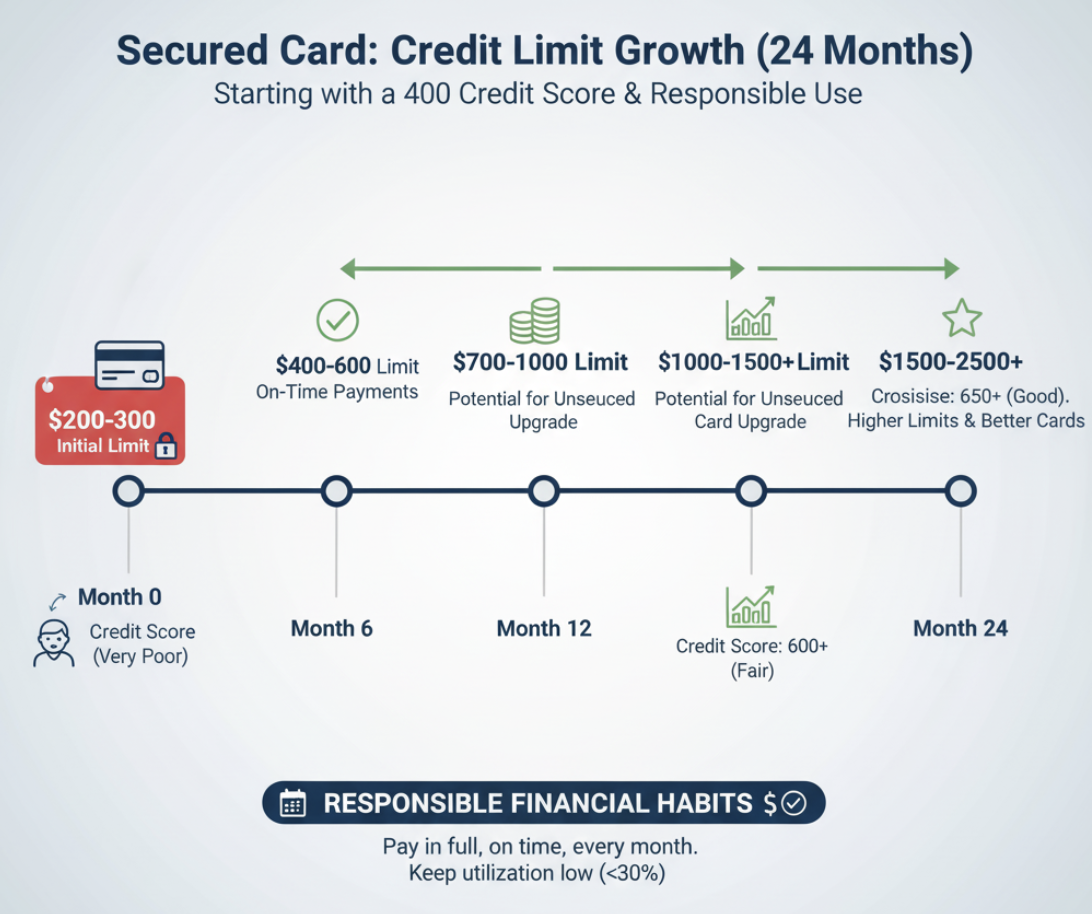secured credit card limit growth