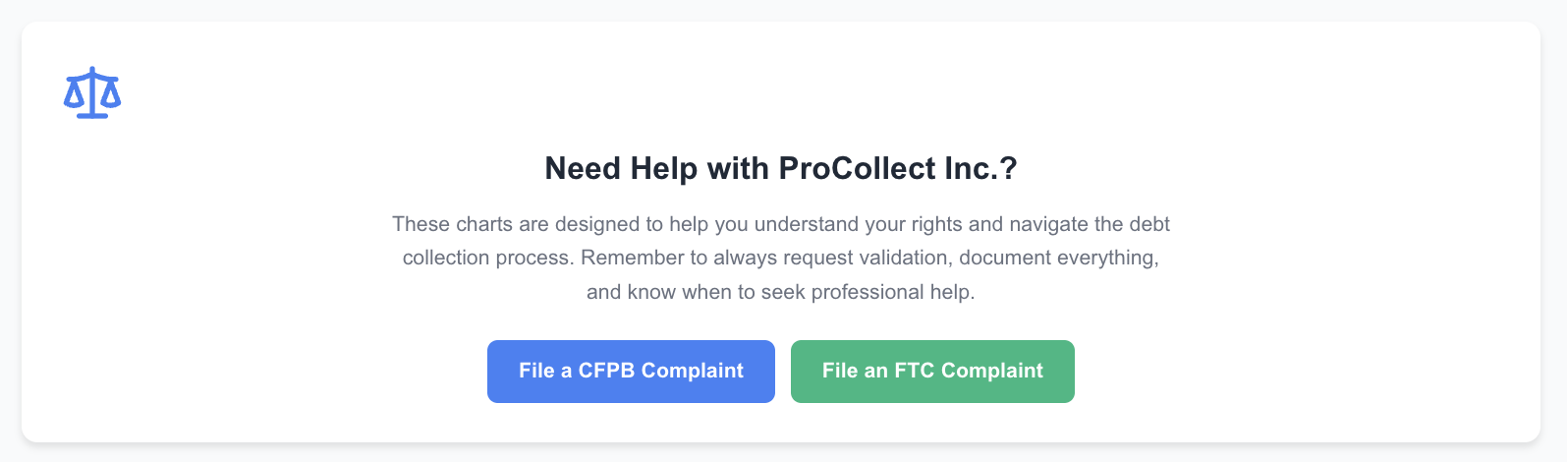 need help with procollect inc.
