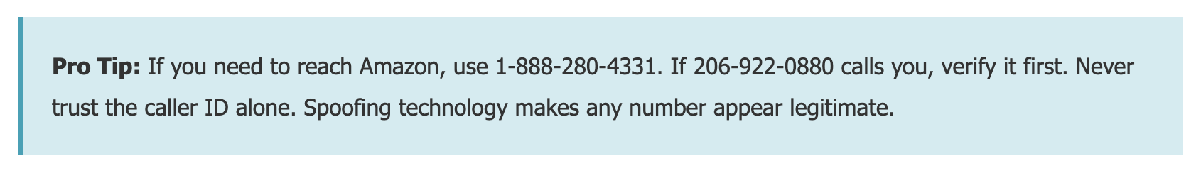 pro tip in calling amazon