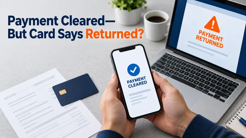 credit card payment returned but bank cleared
