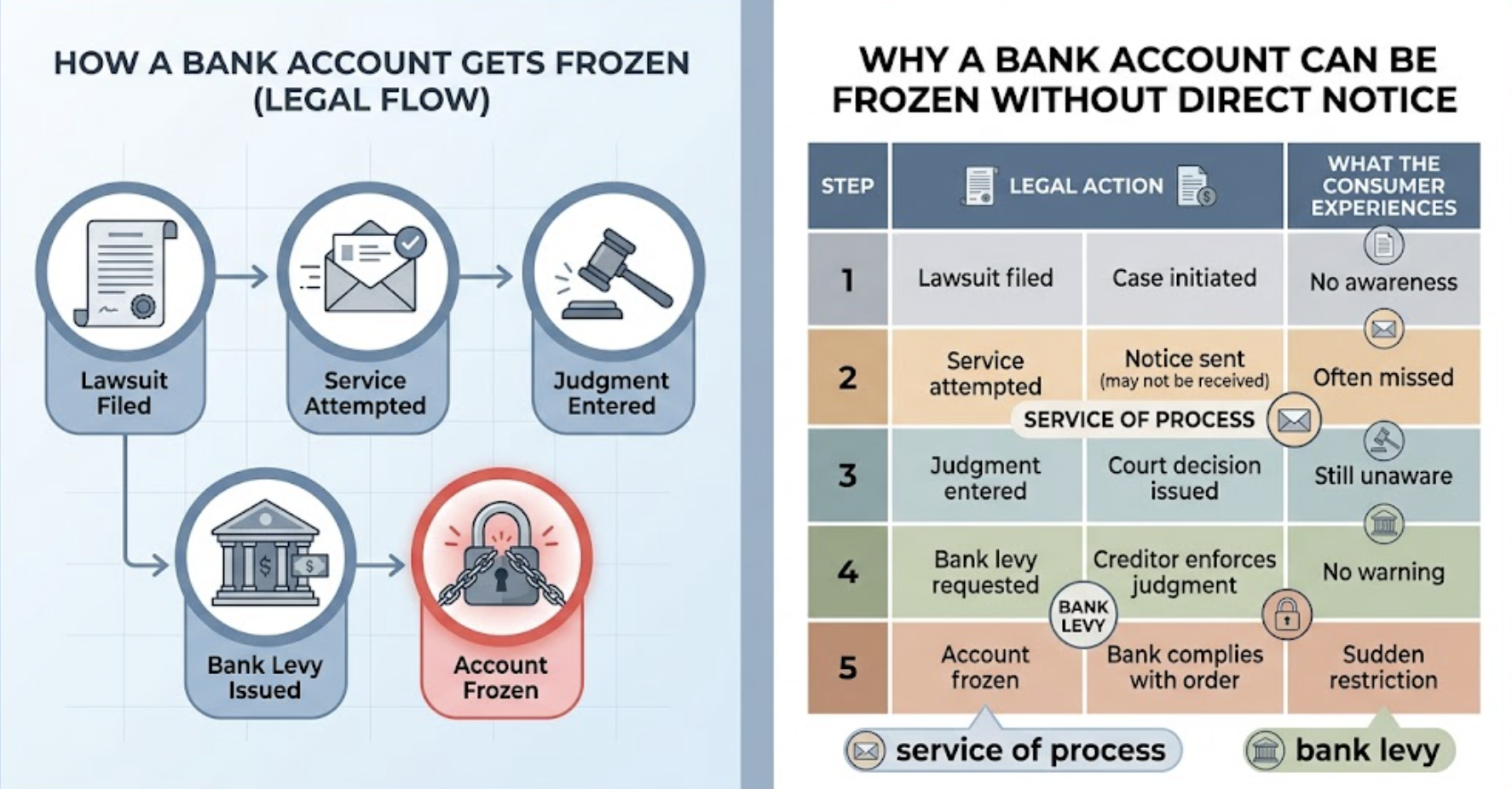 how a bank account got frozen