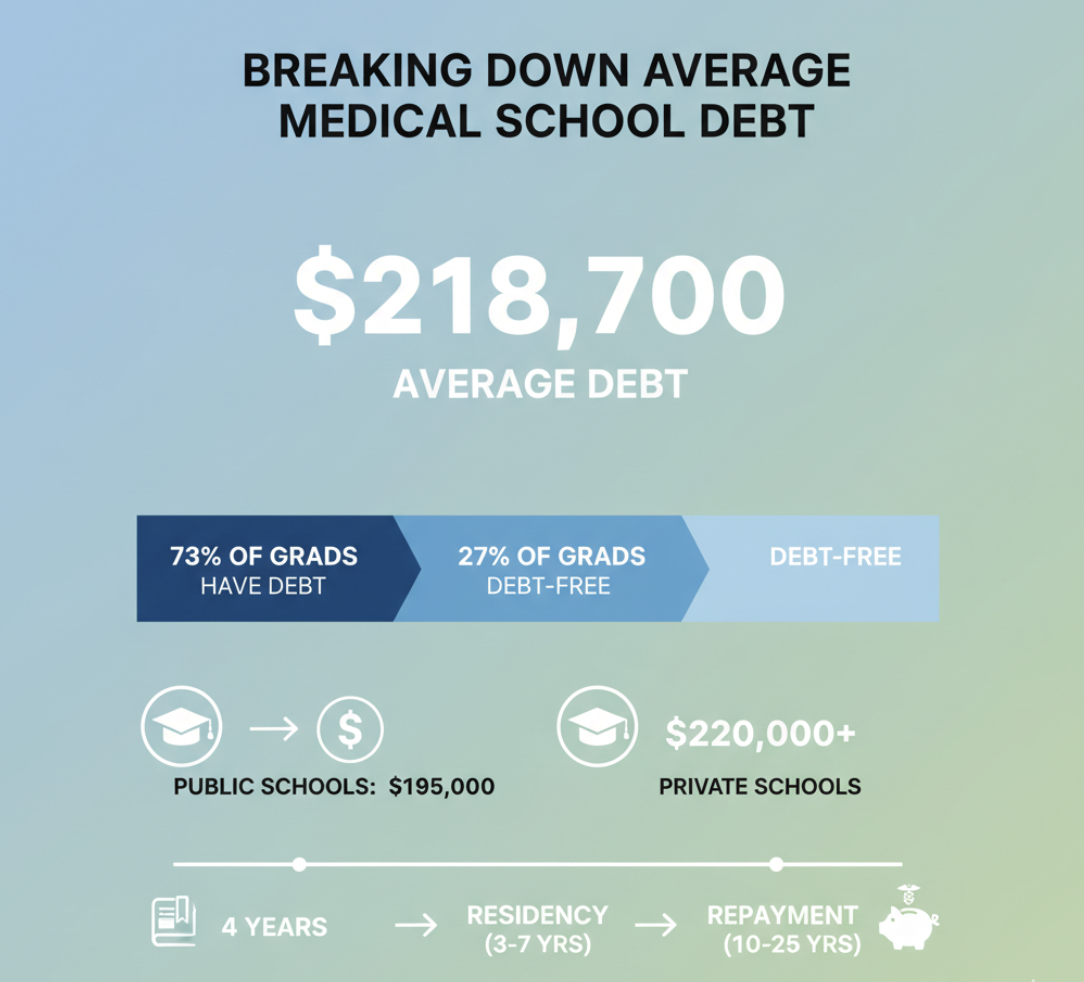 breaking down average medical school debt