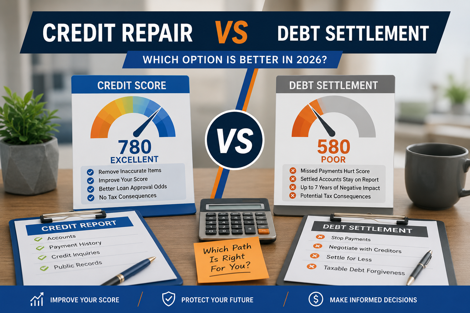 credit repair vs debt settlement