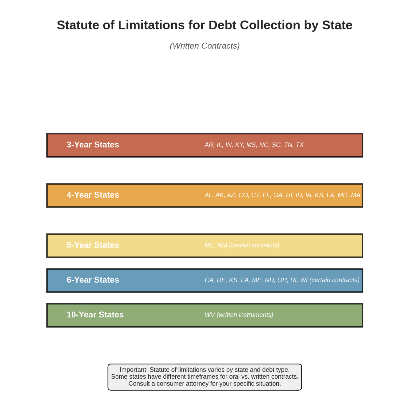 Statute of Limitations by State for Written Contract