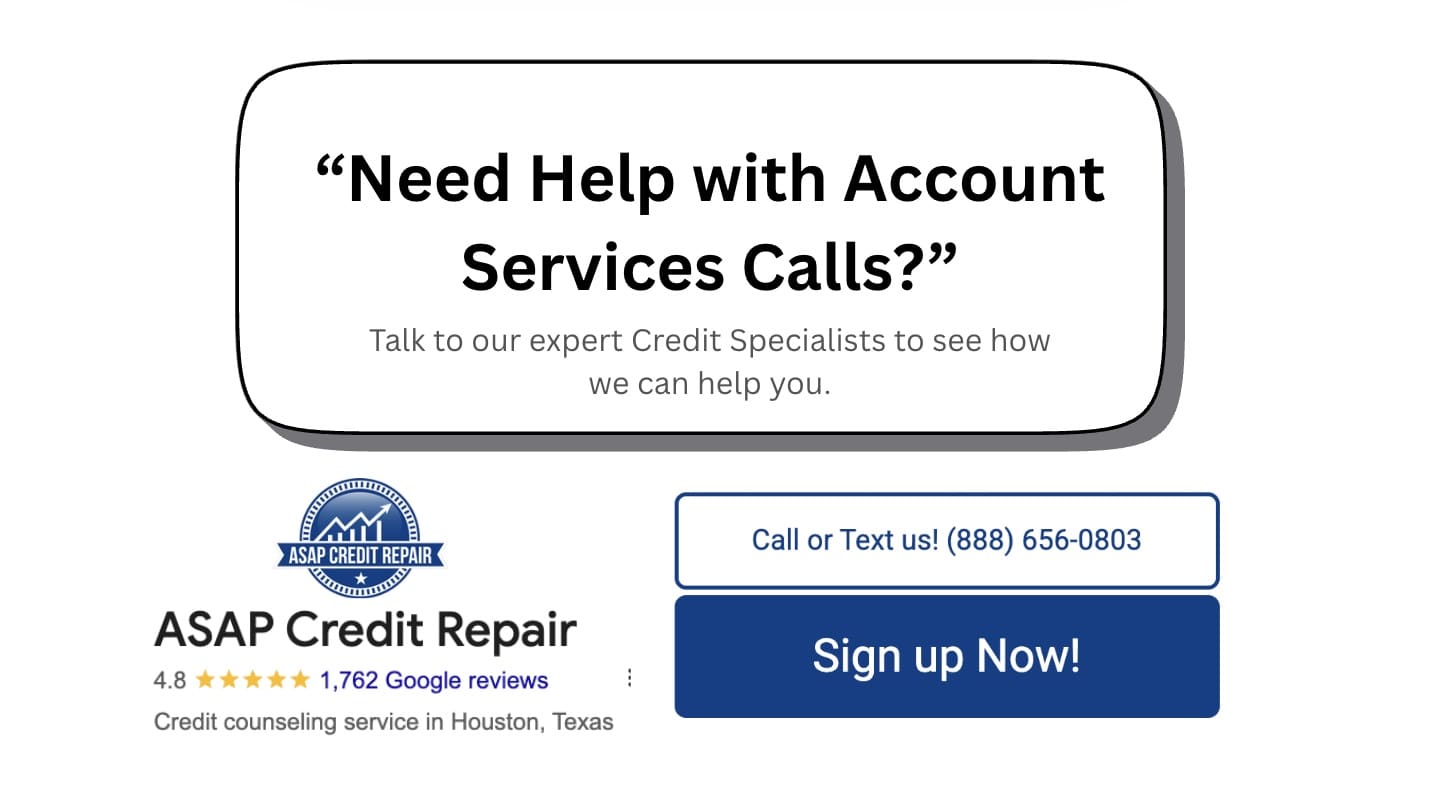 need help with account services calls?
