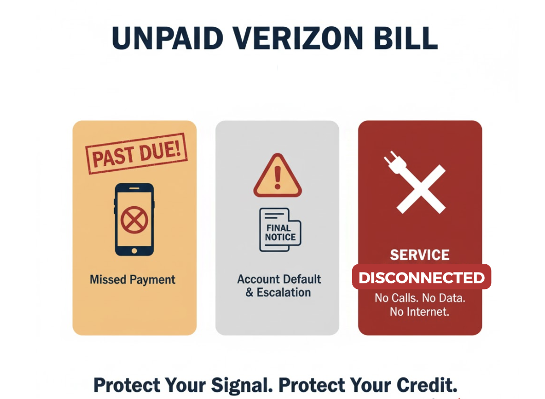 unpaid verizon bill service disconnected