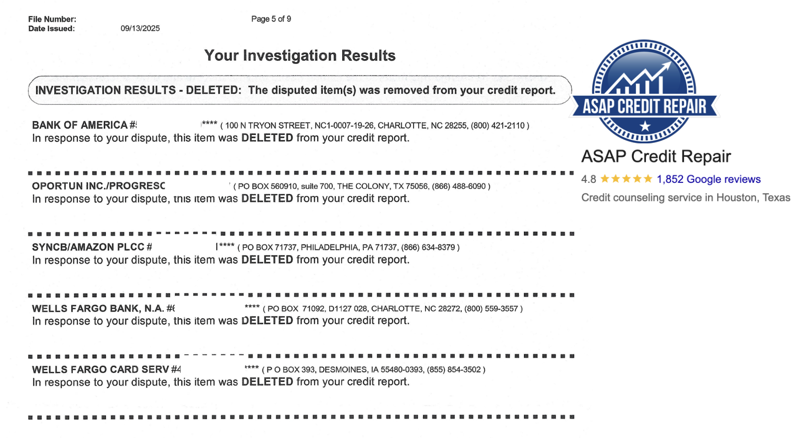 Remove Multiple Collections From Credit Report Results