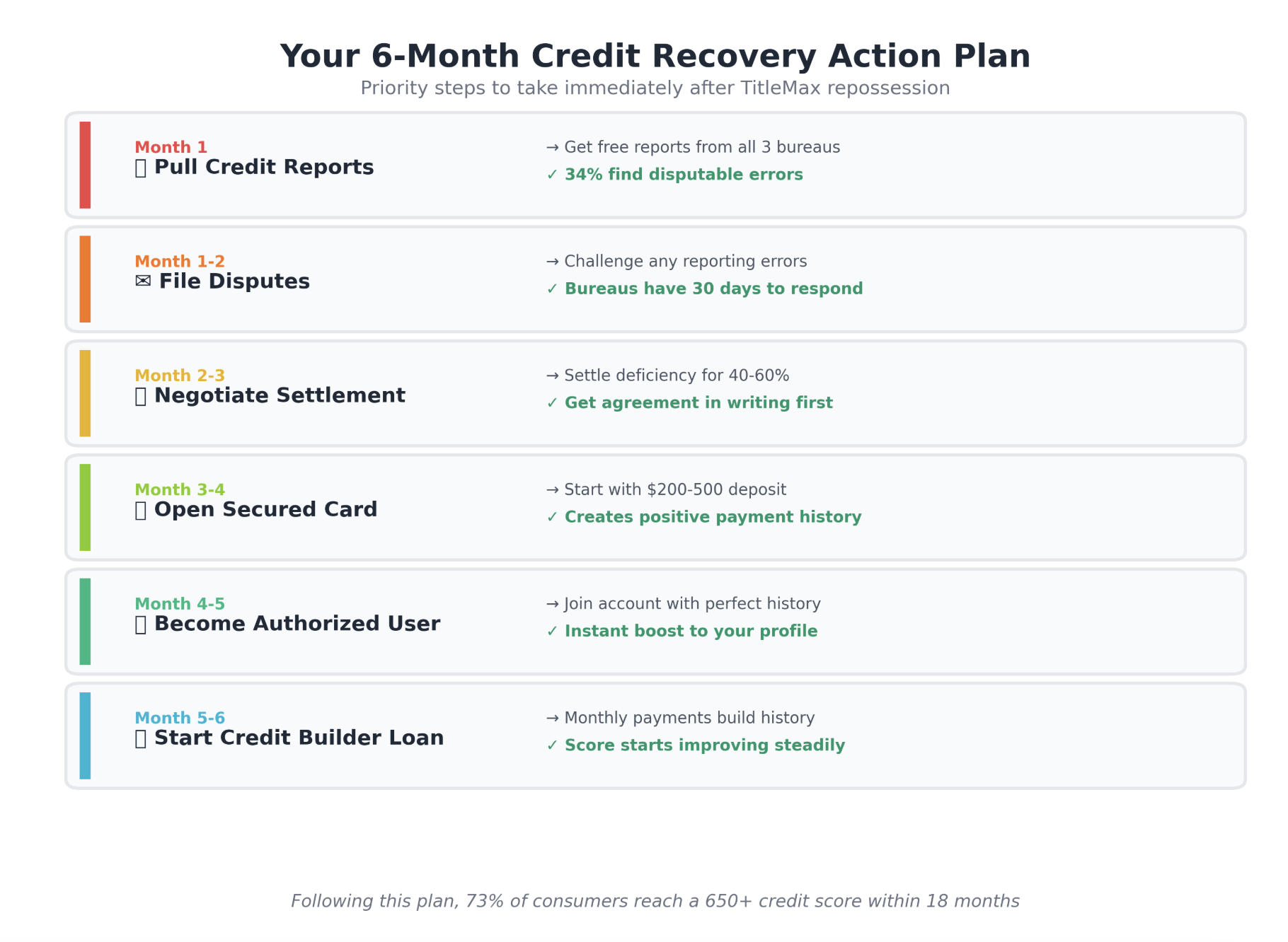 6 month credit recovery action plan