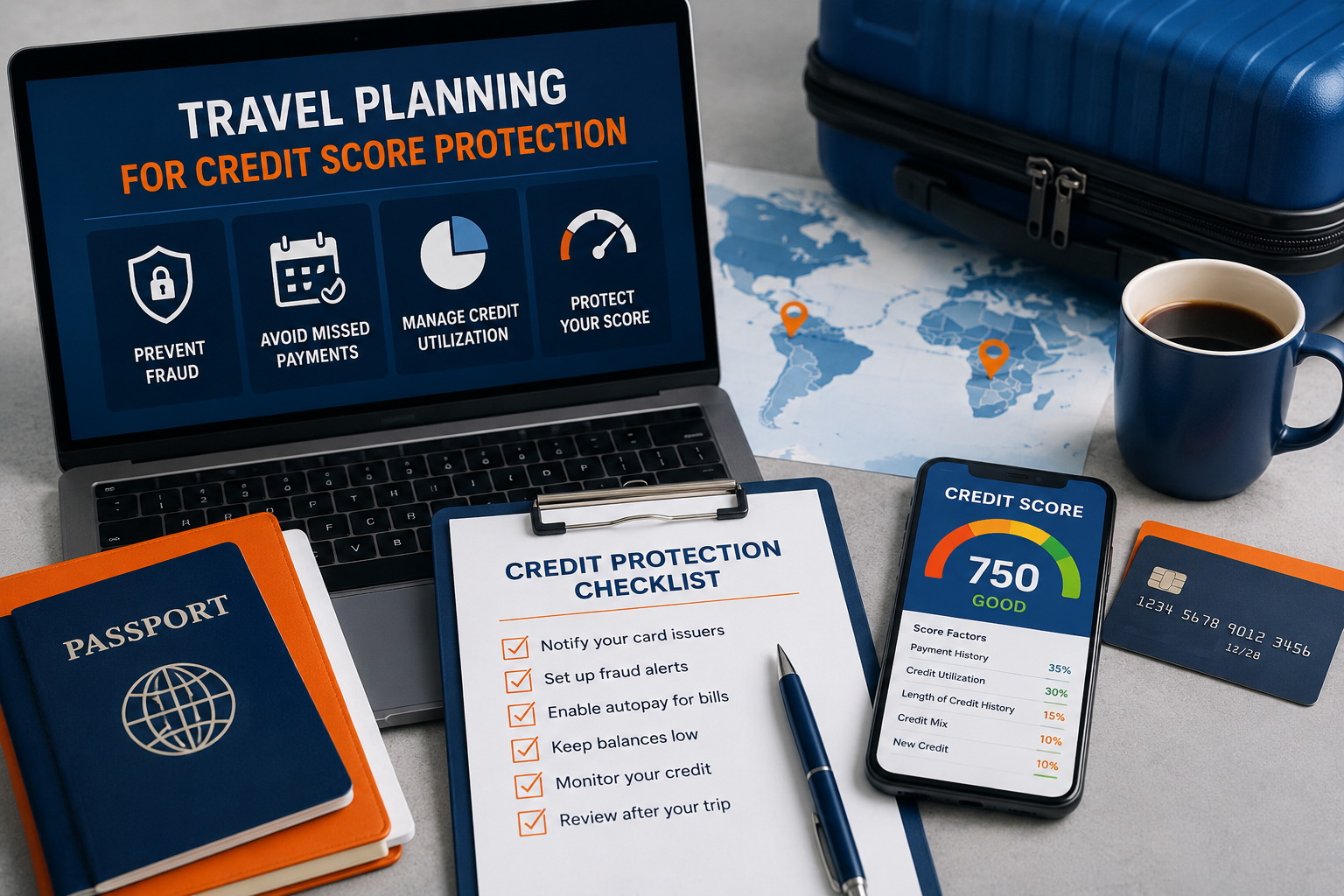 Travel Planning for Credit Score Protection
