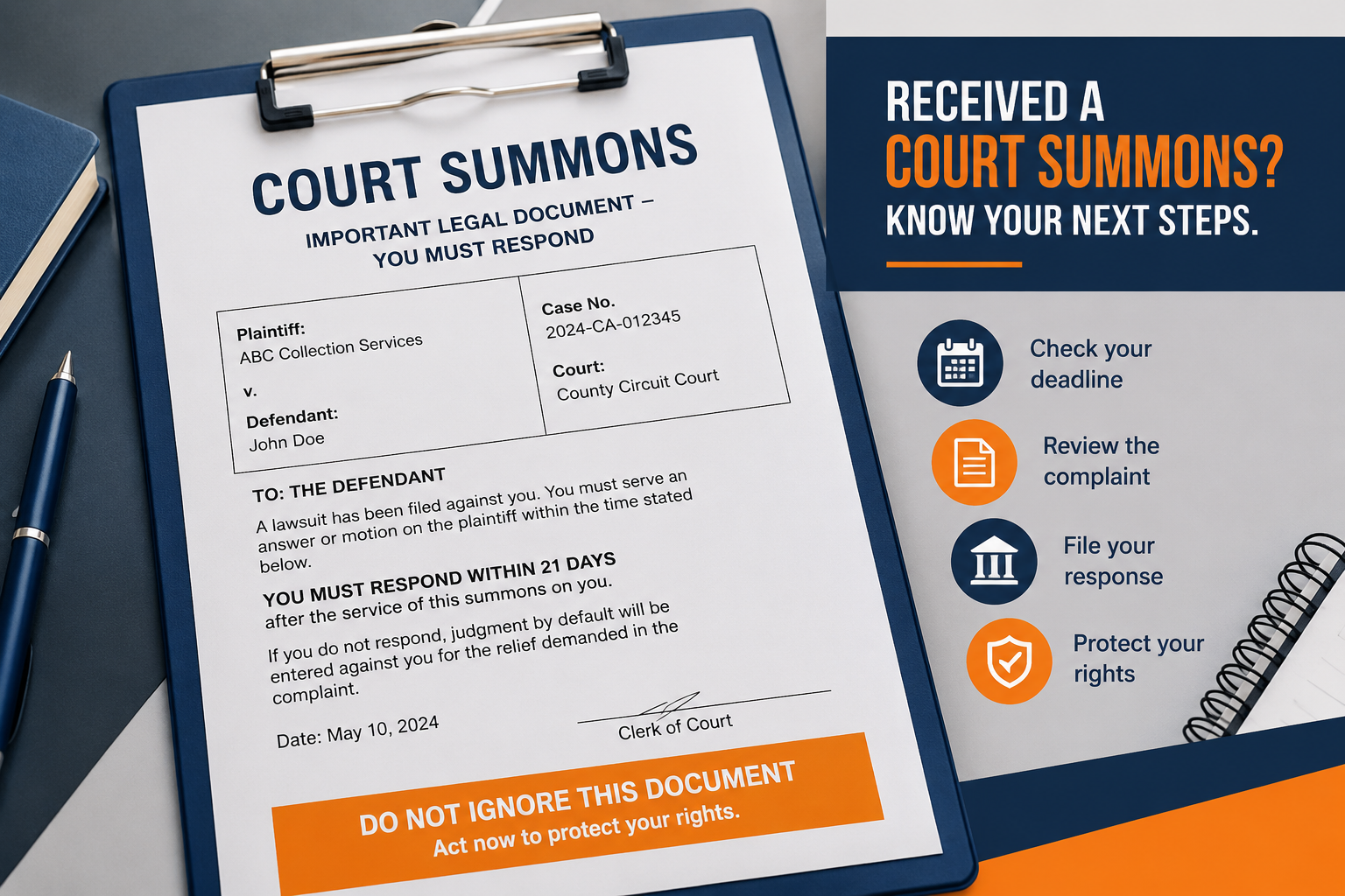 court summons example