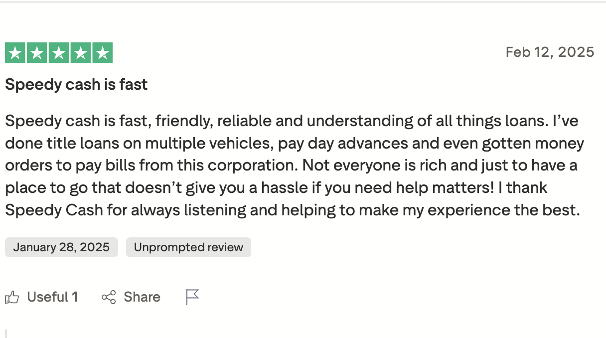 speedycash positive reviews