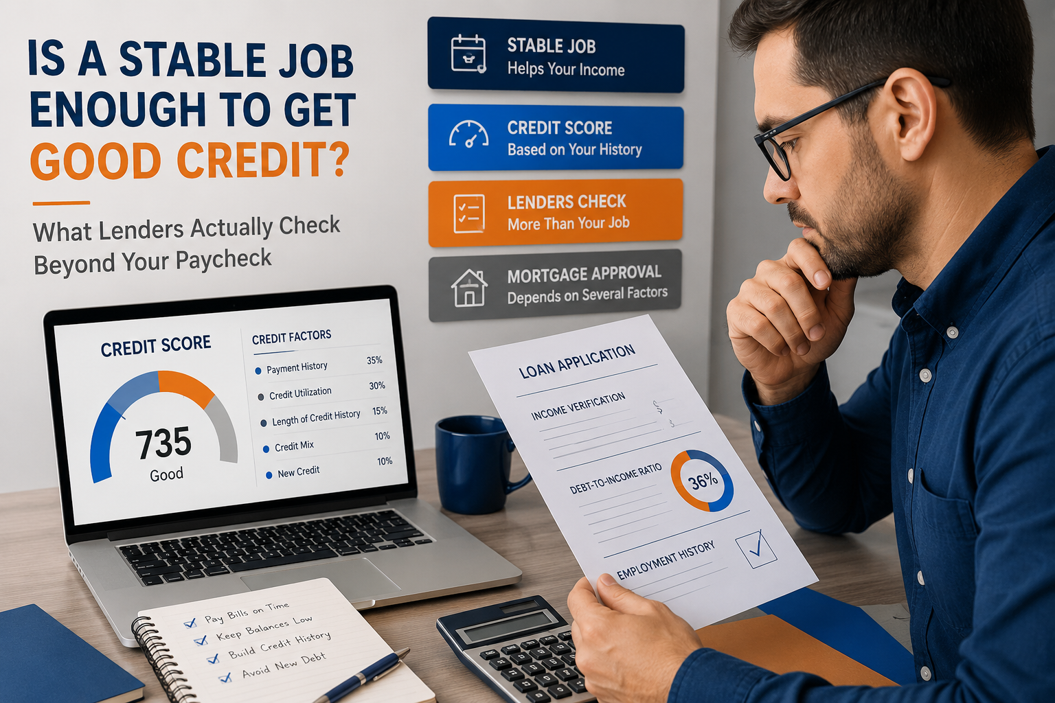 is a stable job enough to get good credit