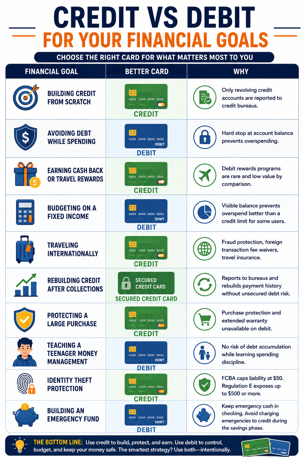 credit vs debit for your financial goals