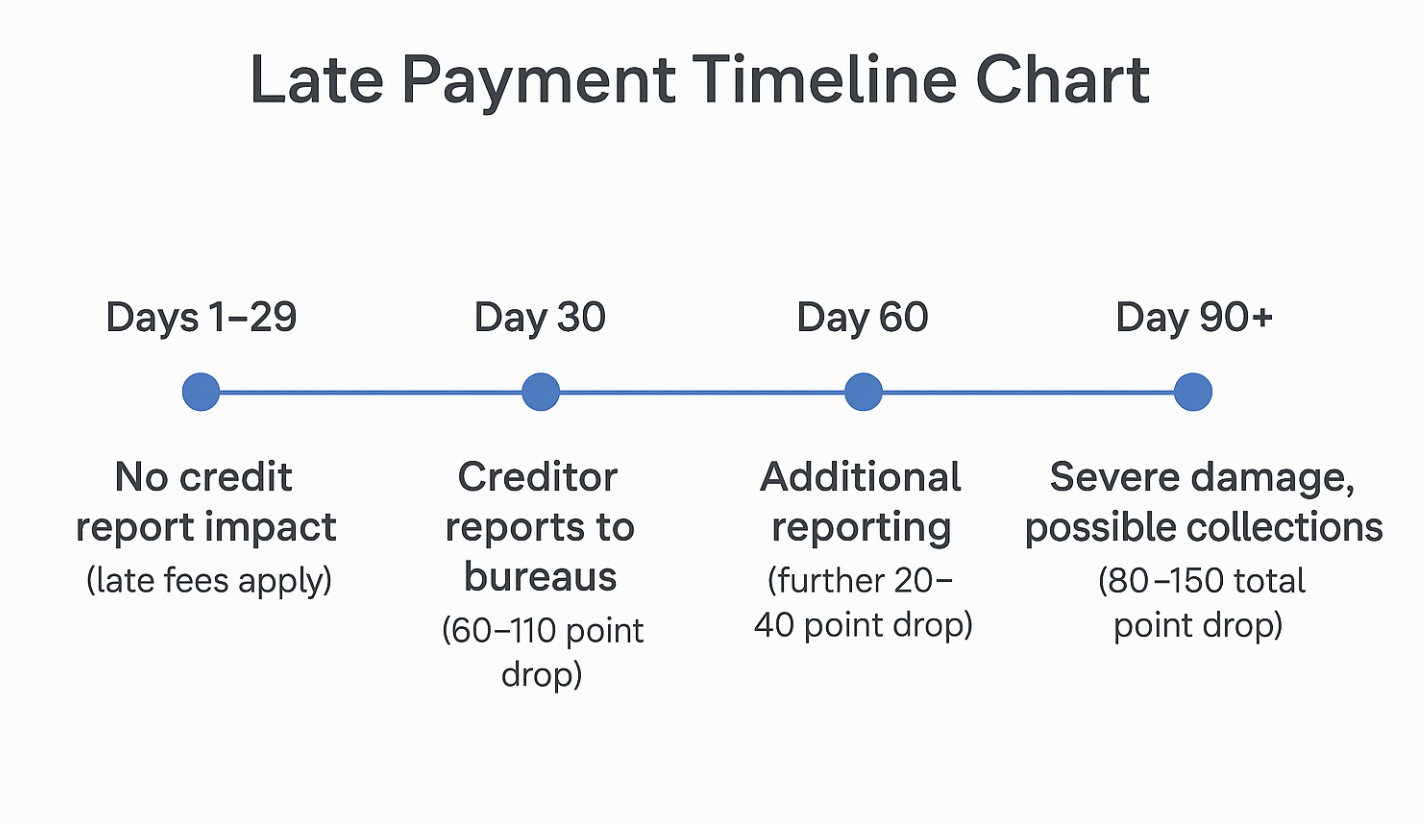 late payment timeline chart