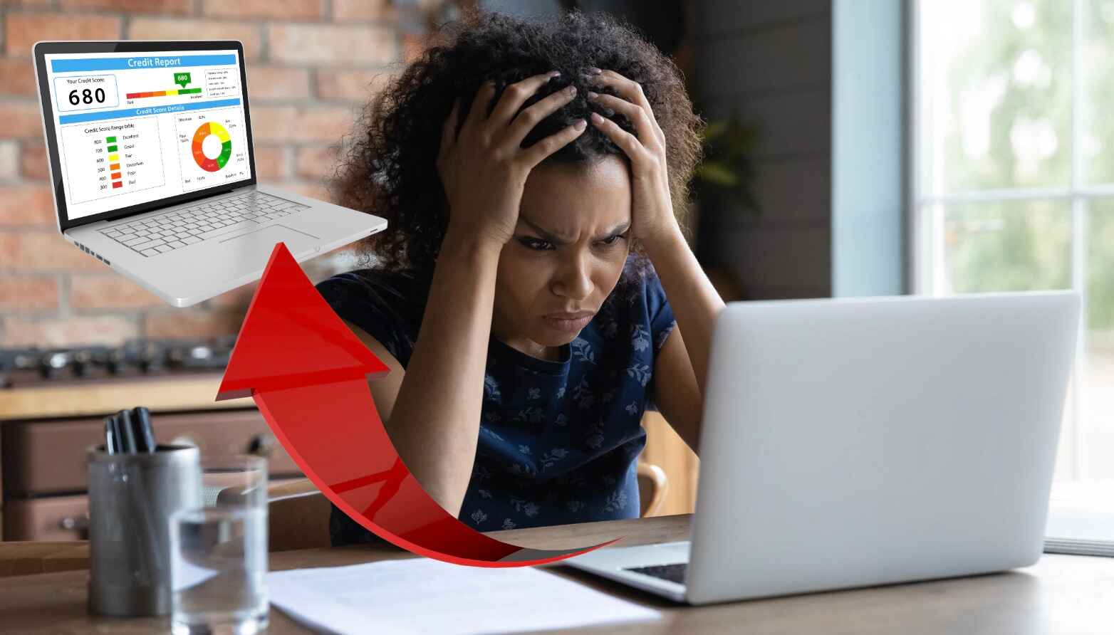 confused person looking at credit report
