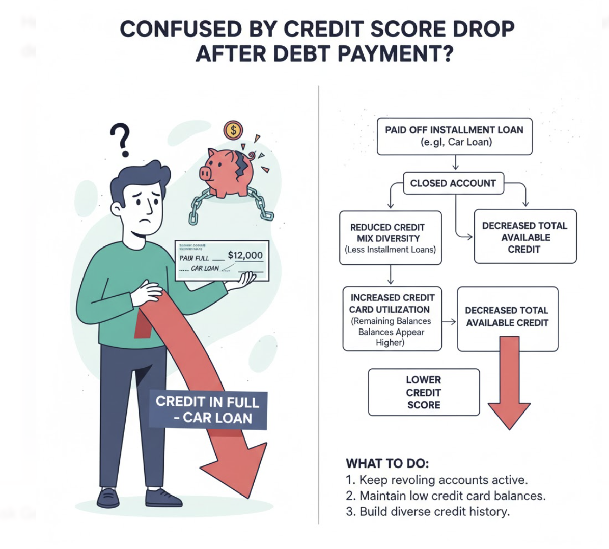 Why Did My Credit Score Drop After Paying Off Debt