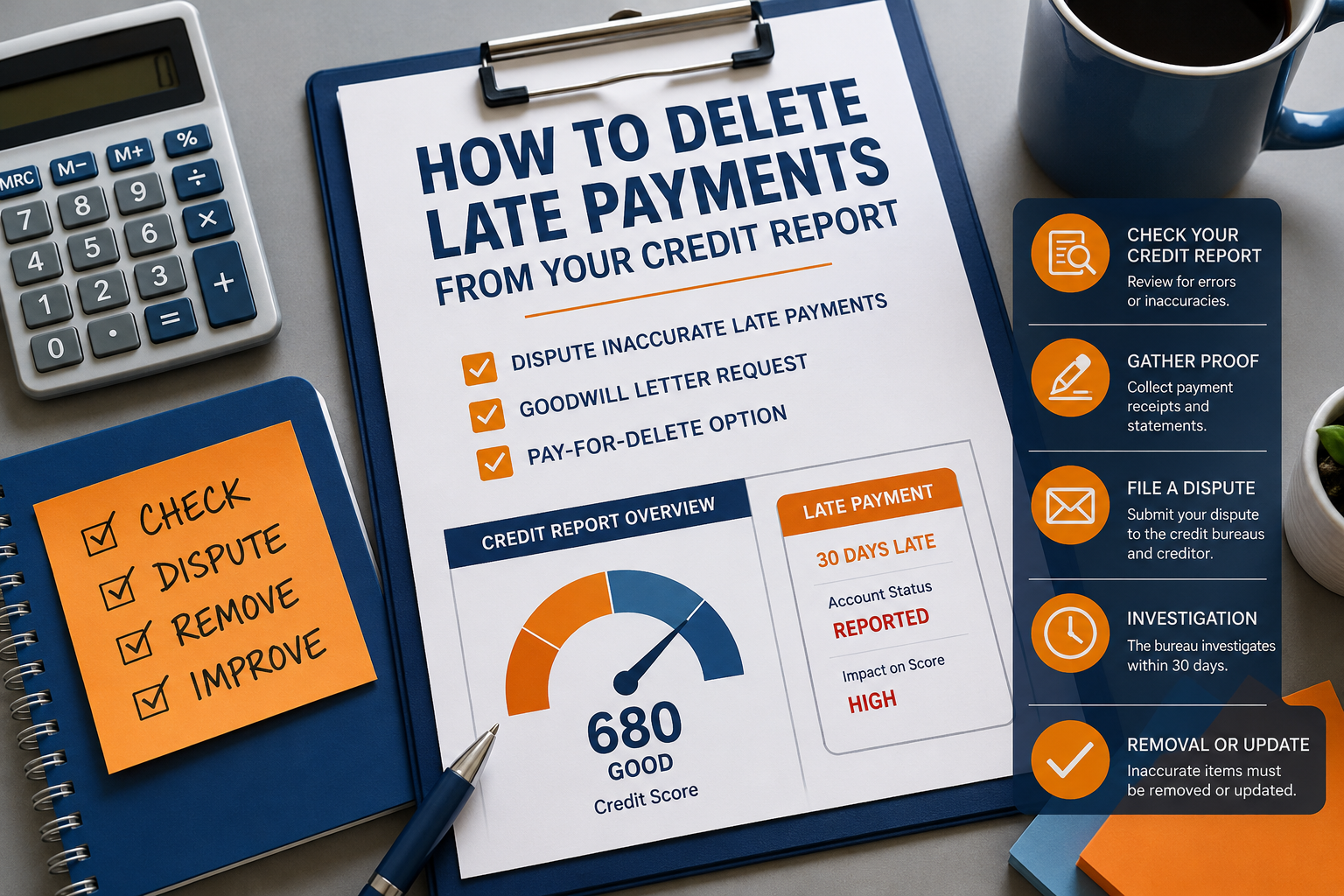 how to delete late payments from credit report