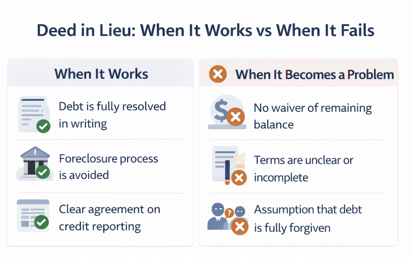 When Deed in Lieu works and when not