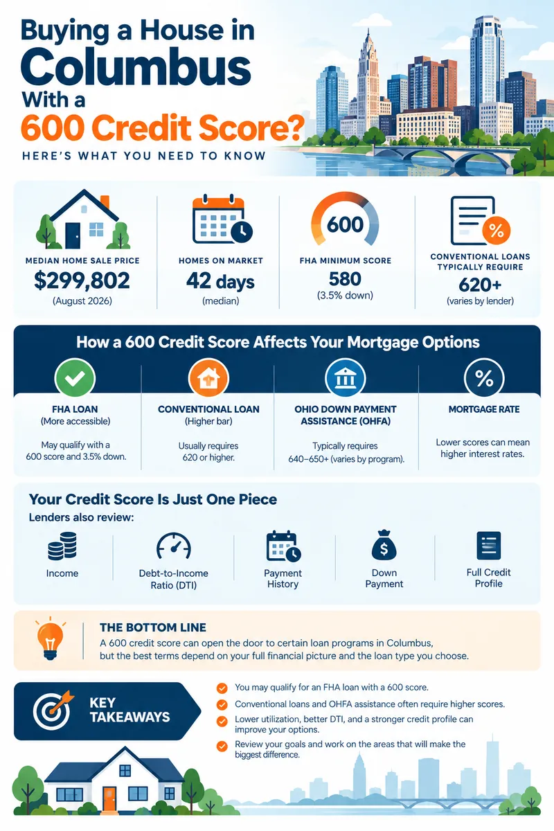 Buying a House in Columbus With a 600 Credit Score