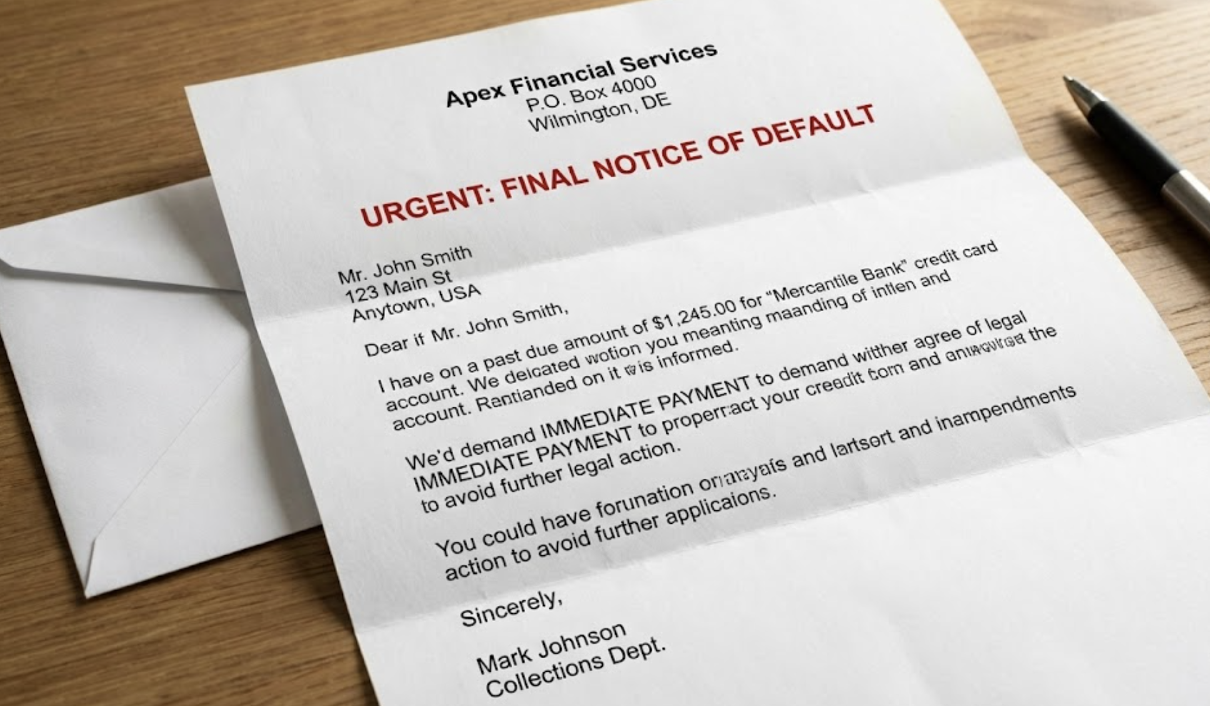 debt collector letter