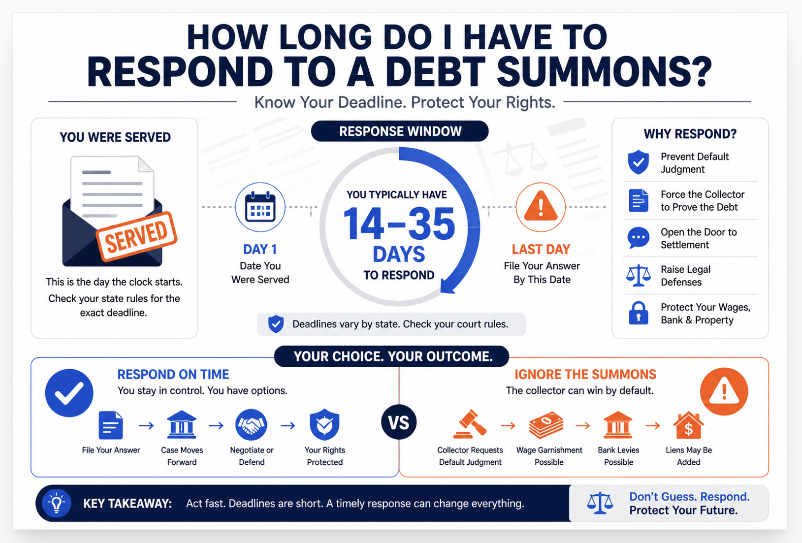 how long to respond to debt summons