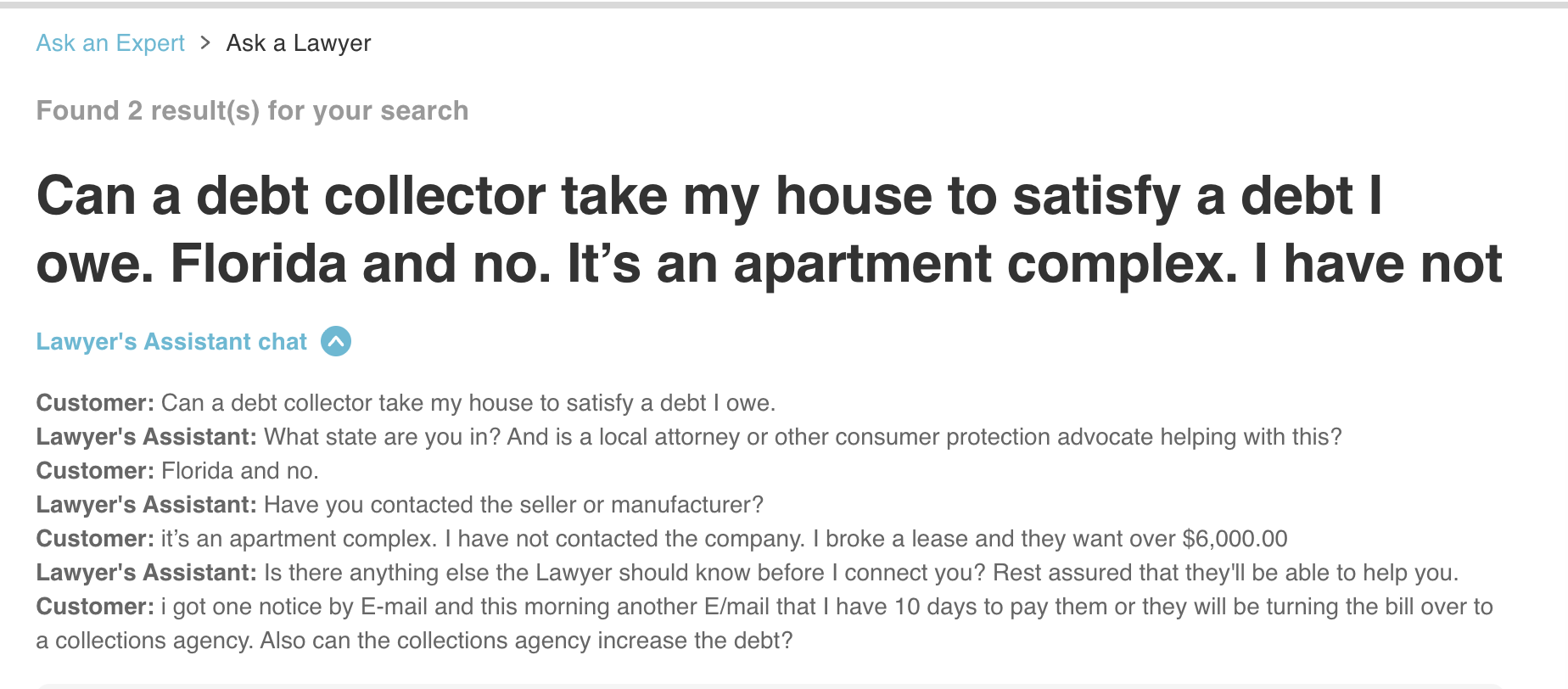Can debt collectors take my house in florida