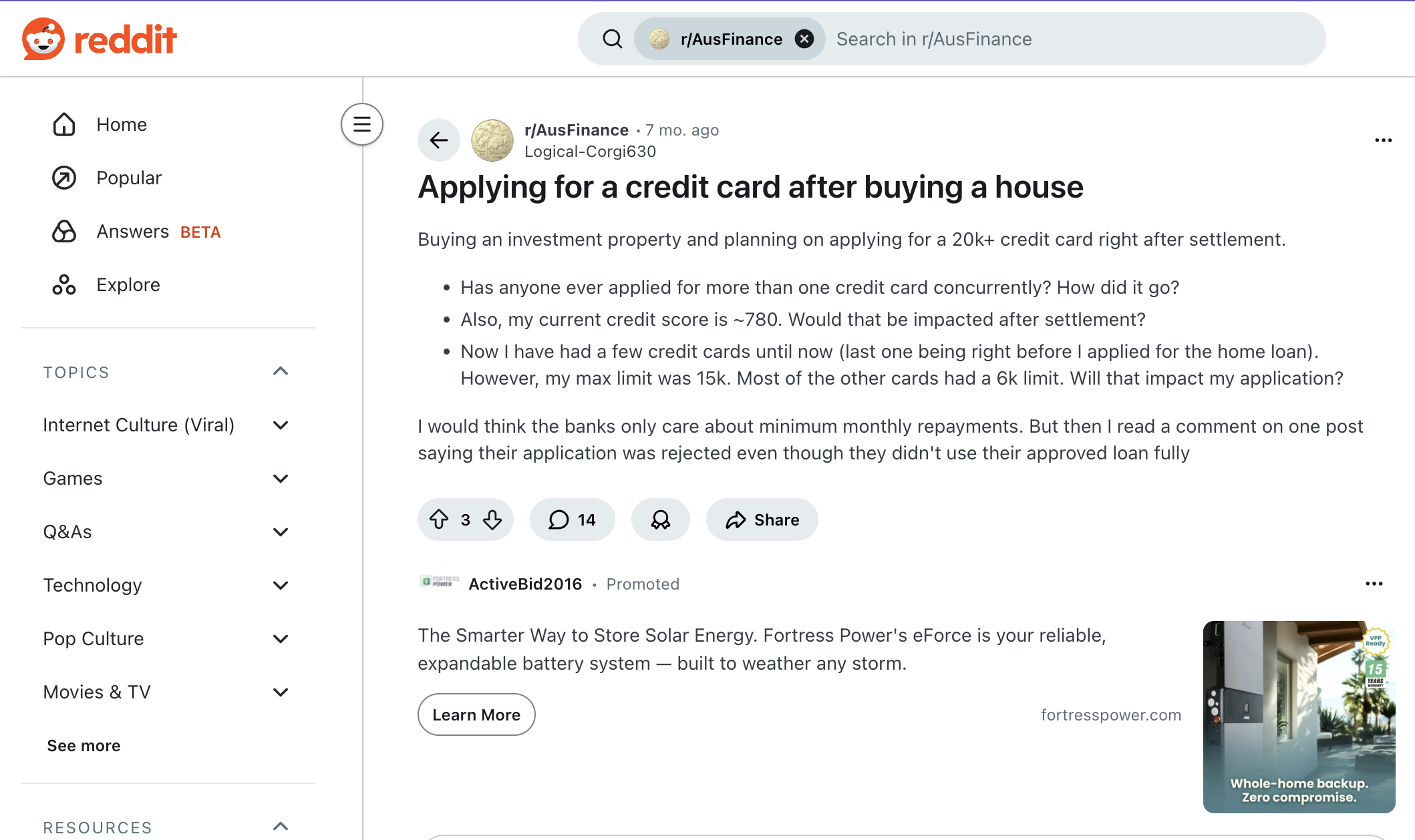 credit card after buying a house