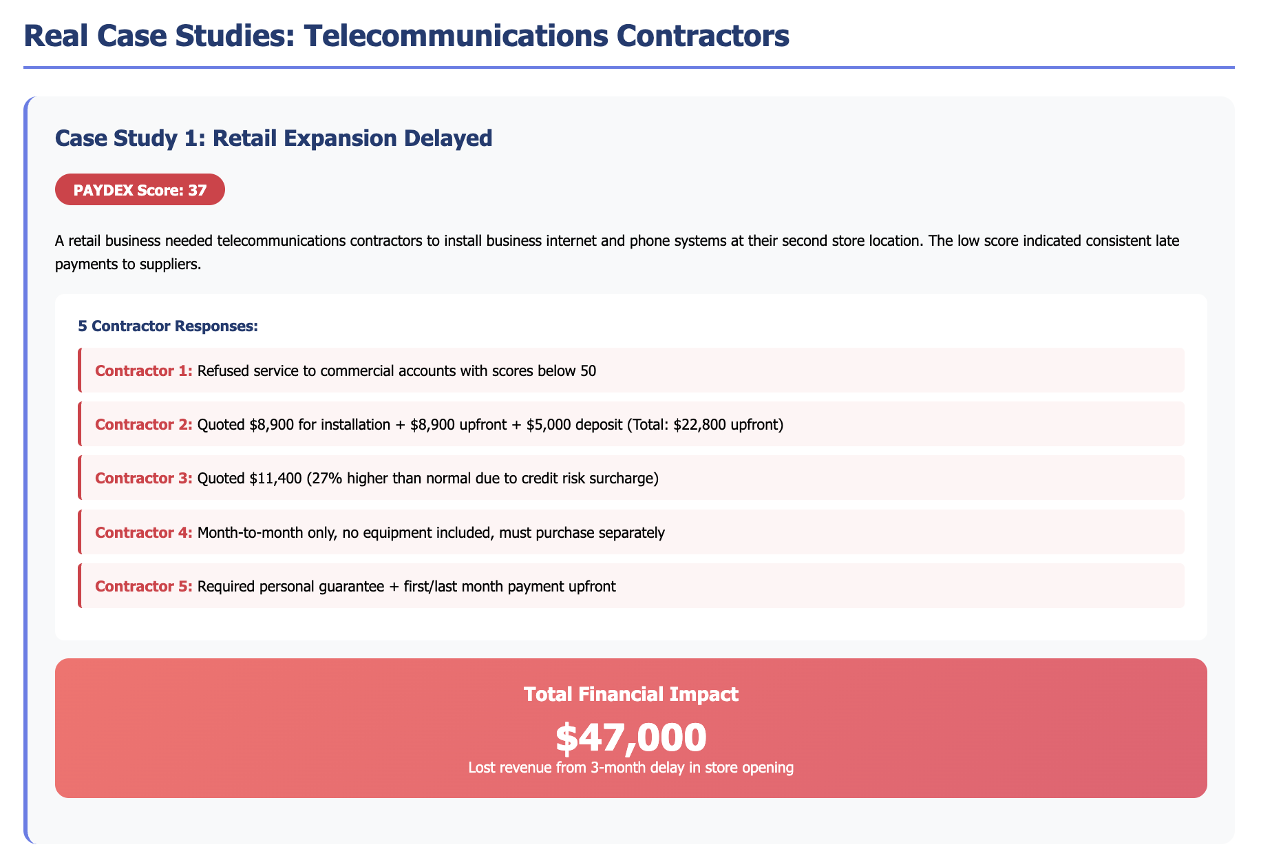 telecommunications contractor case study