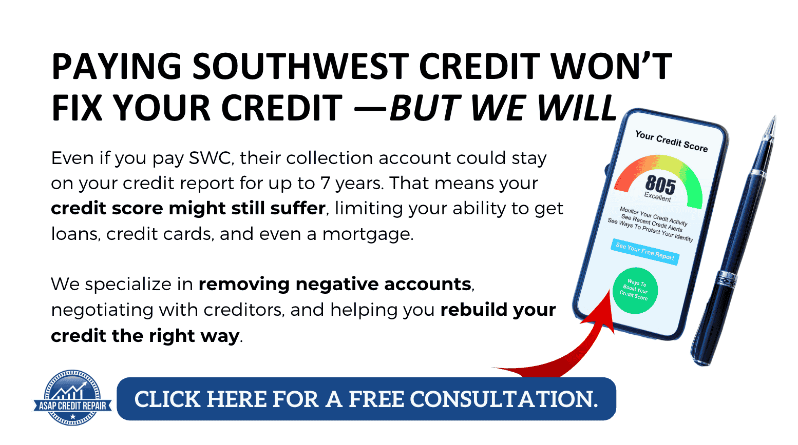 paying southwest credit wont fix your credit score