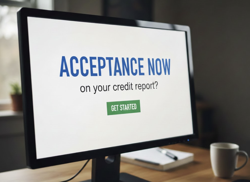 Acceptance Now on your credit report