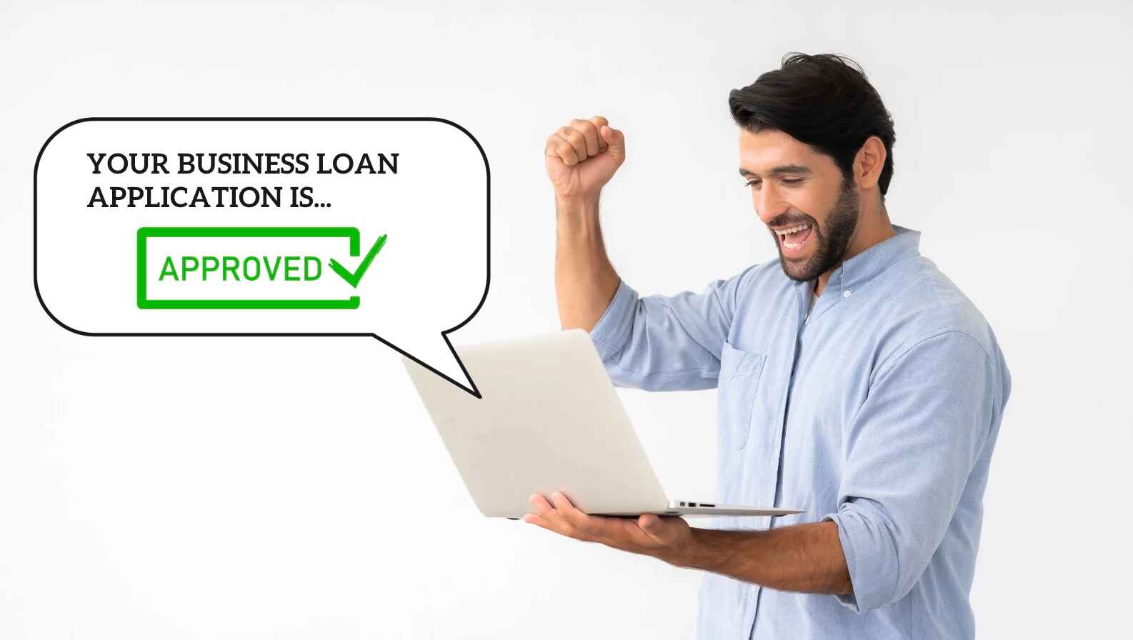 celebrating with a loan approval letter