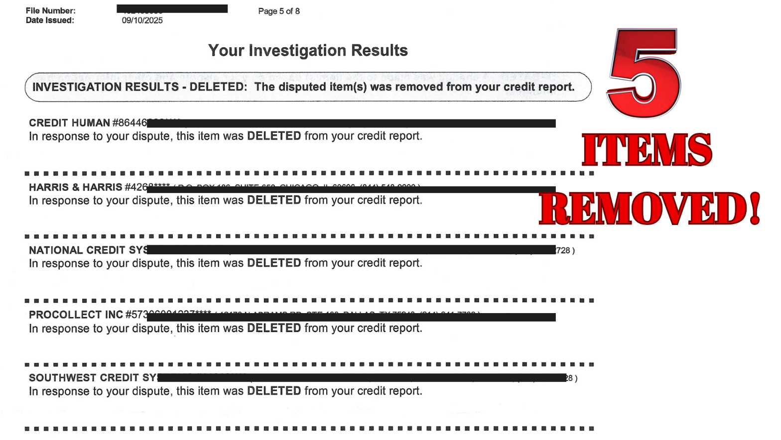 multiple collections deletion results
