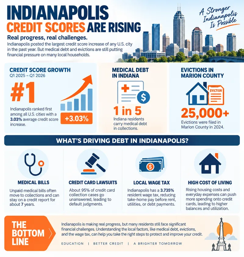 Indianapolis Credit Scores increase infographic