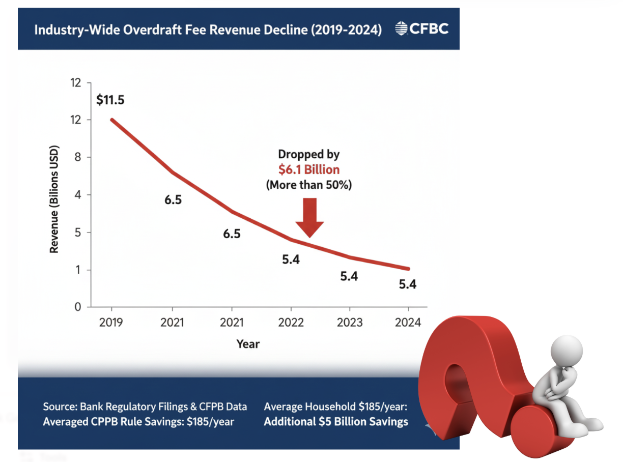 overdraft fee revenue decline