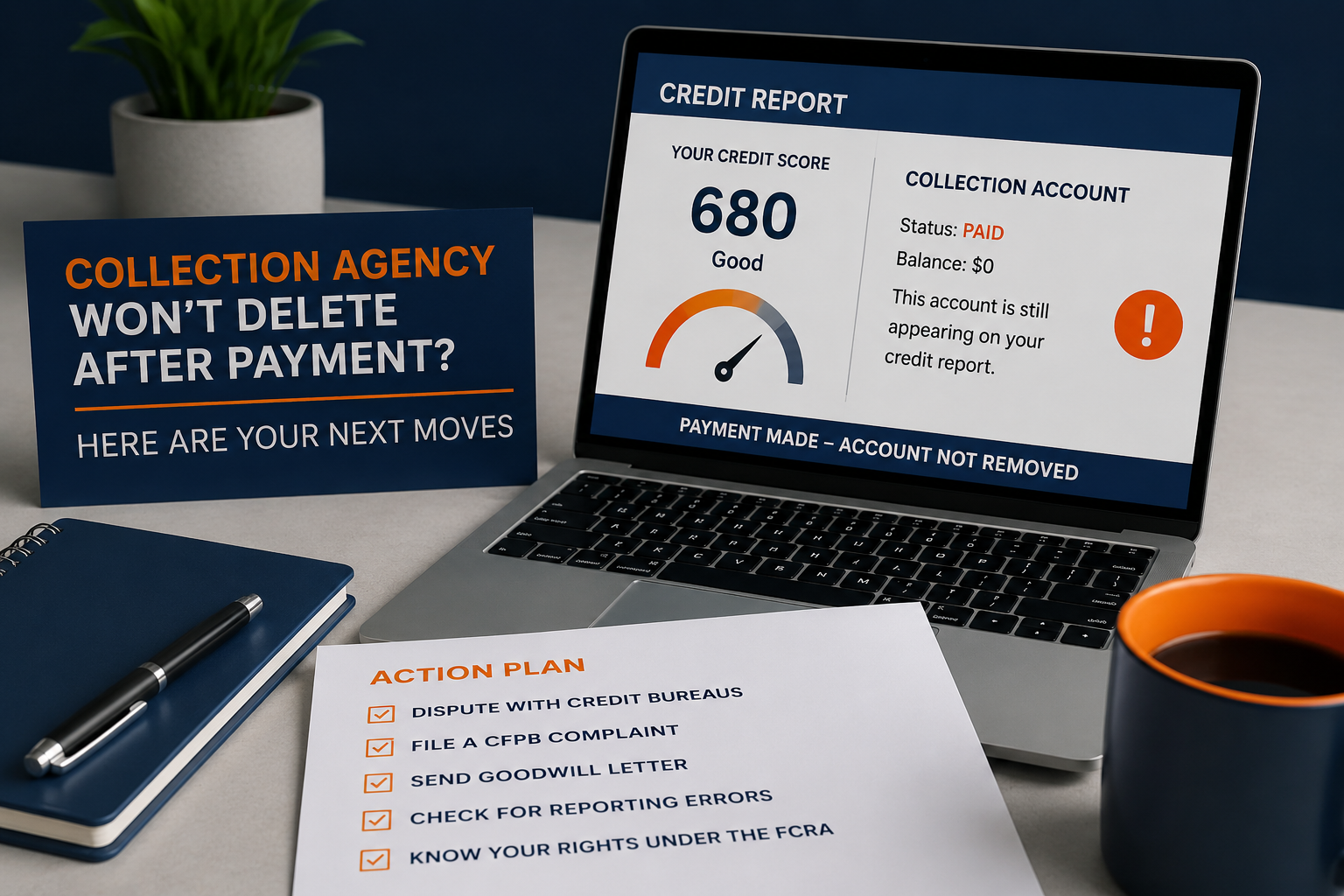 collection agency won't delete after payment