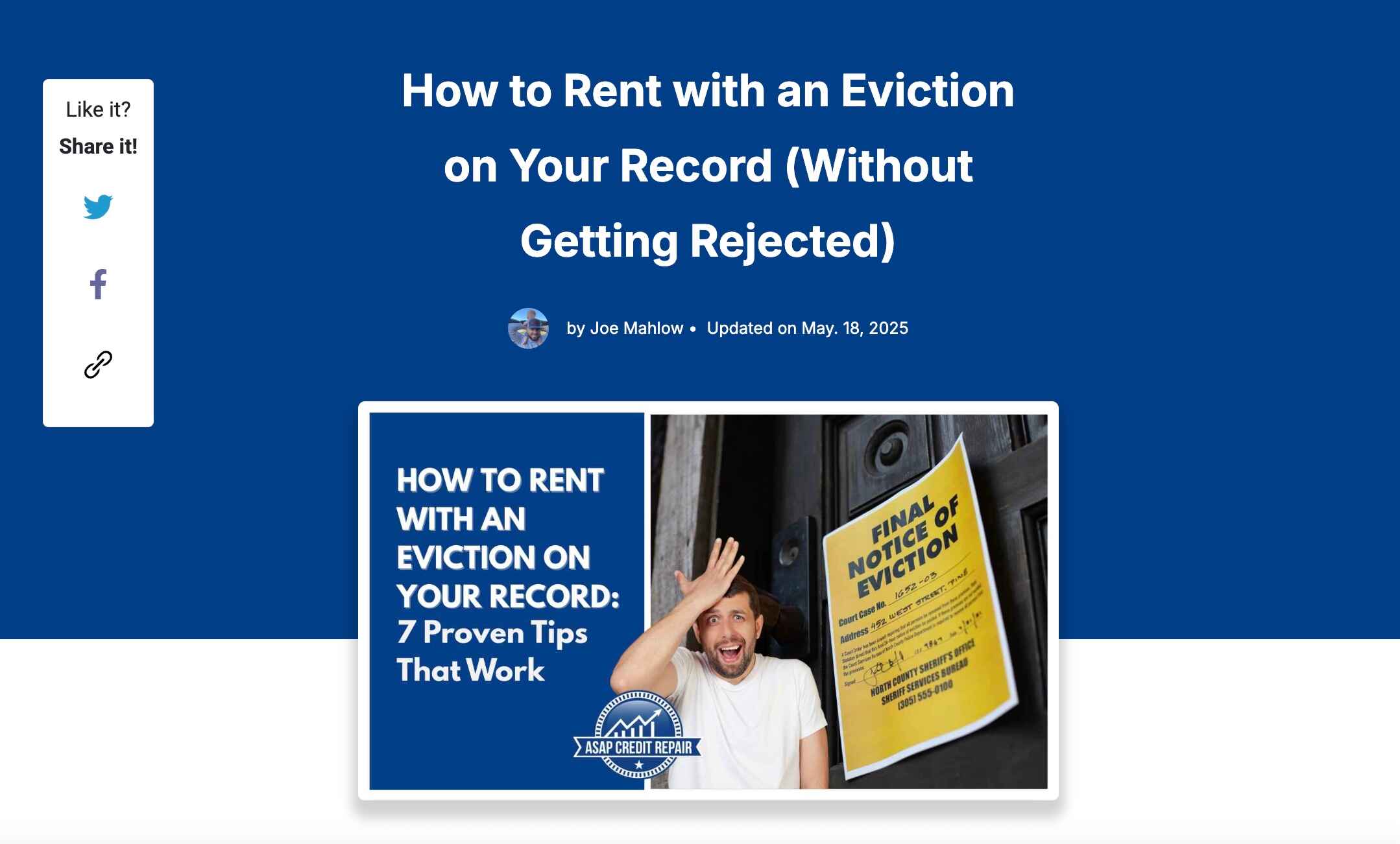 how to rent with an eviction on your record