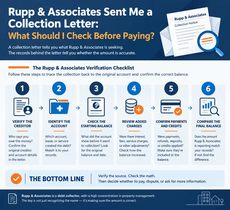 Rupp & Associates collection letter verification checklist
