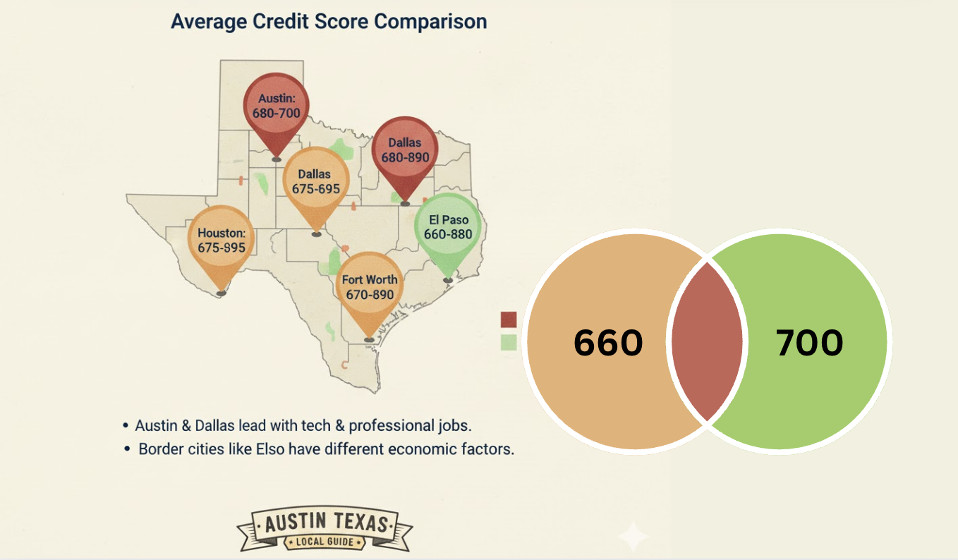 texas average credit score comparison
