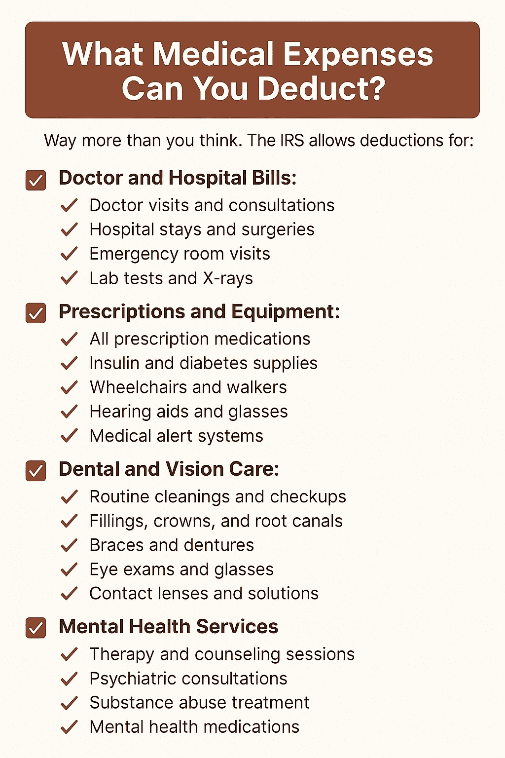 What Medical Expenses Can You Deduct