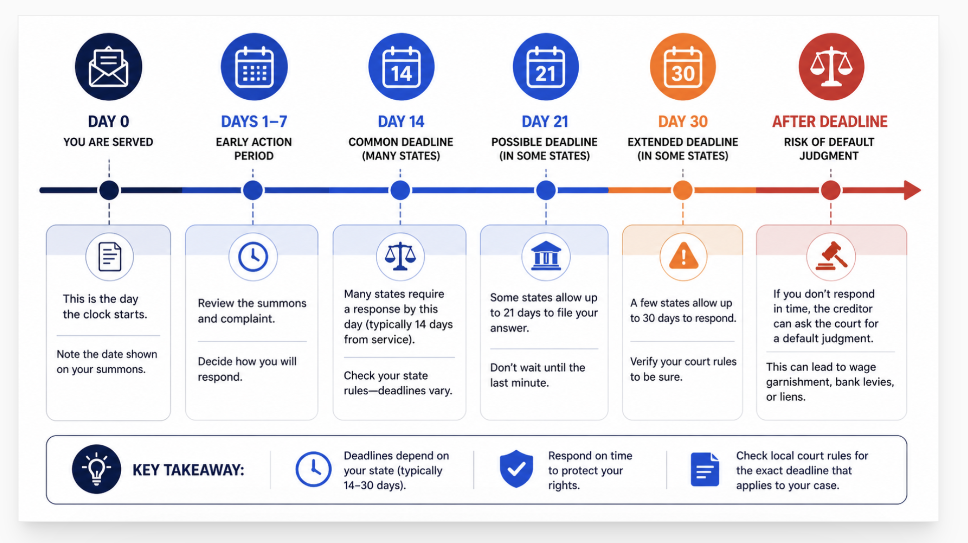 Responding to Debt Summons Timeline